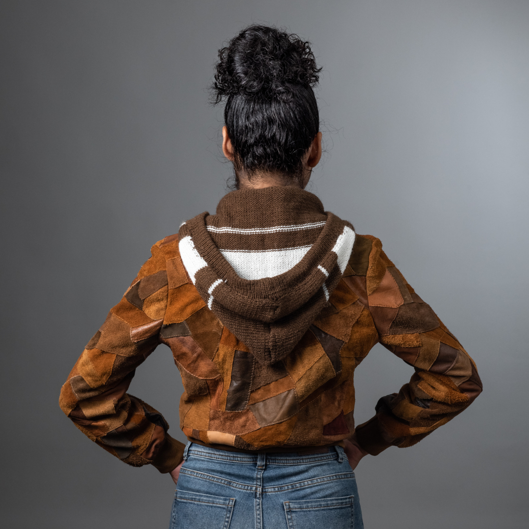 Chaqueta de retazos de cuero mujer I